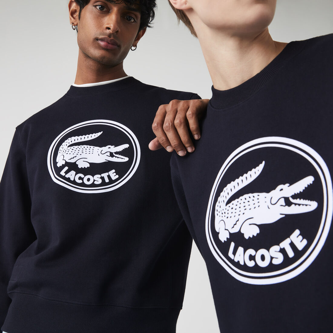 Lacoste 3d Logo Organic Baumwoll Fleece Sweatshirts Herren Schwarz | WYBH-90174