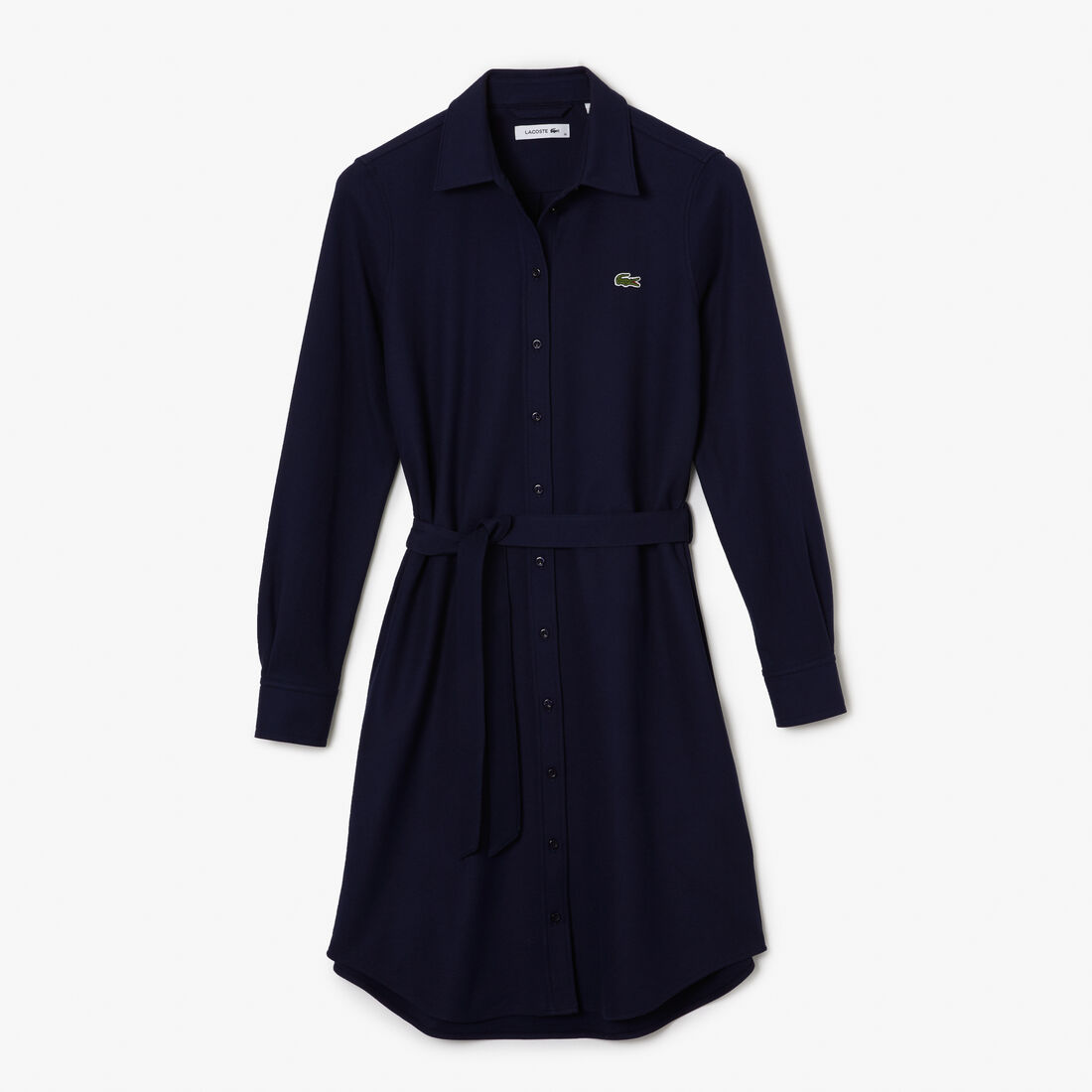 Lacoste Adjustable Baumwoll Piqué Kleider Damen Navy Blau | OGHZ-45603