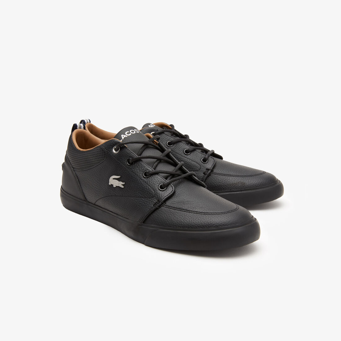 Lacoste Bayliss Leder Perforated Collar Sneakers Herren Schwarz | JFZB-50367