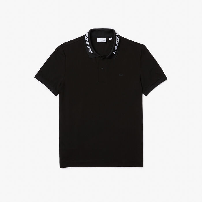 Lacoste Branded Slim Fit Stretch Piqué Polo Shirts Herren Schwarz | IHMU-65342