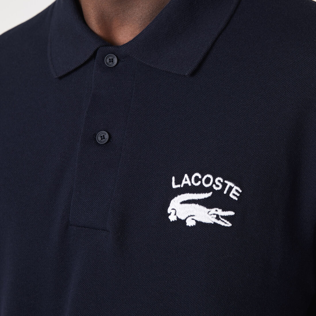 Lacoste Branded Stretch Mini Piqué Polo Shirts Herren Navy Blau | AHRX-46730