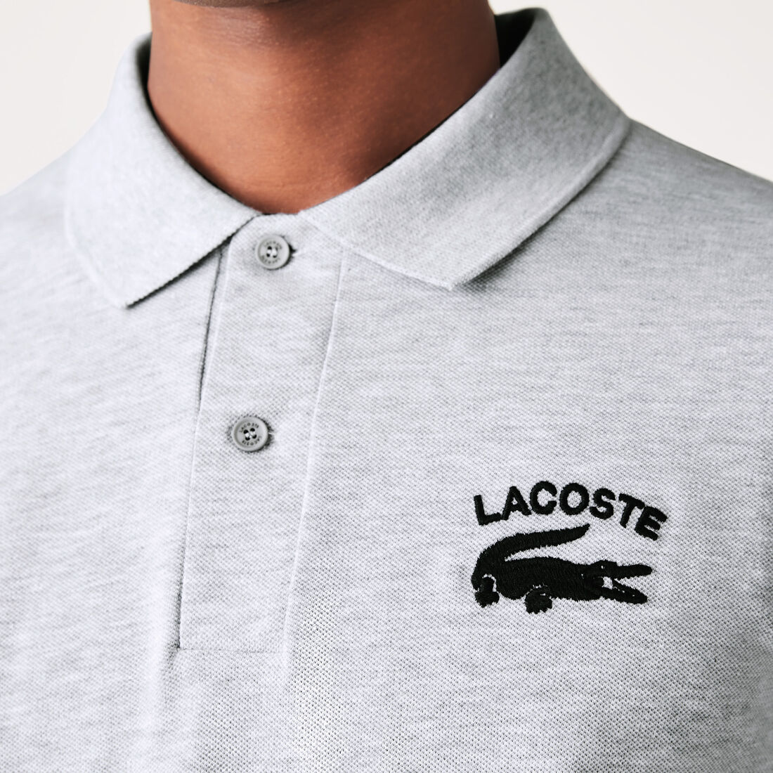 Lacoste Branded Stretch Mini Piqué Polo Shirts Herren Grau | AMFH-28791