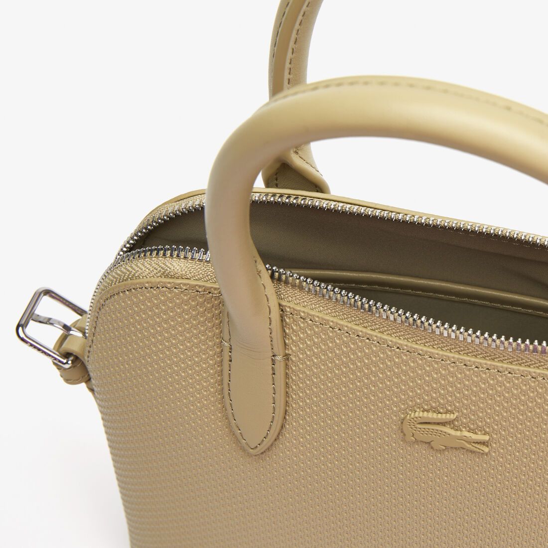 Lacoste Chantaco Piqué Leder Handtasche Damen Beige | SLMW-32914