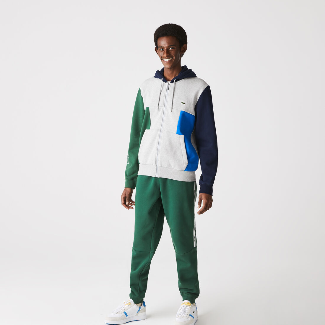 Lacoste Colour-block Zippered Fleece Hoodie Herren Mehrfarbig | ZICB-86590