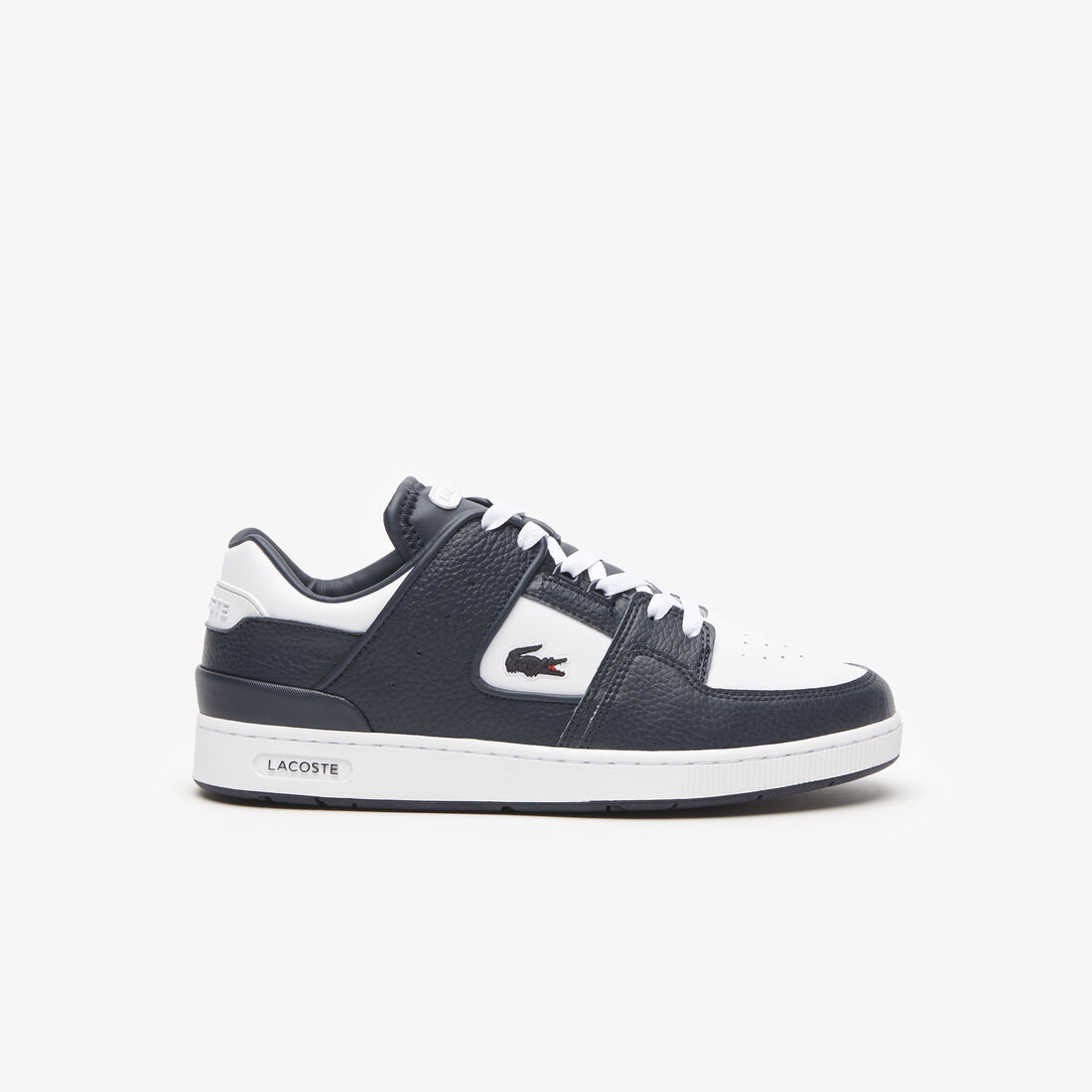 Lacoste Court Cage Leder Heel Pop Sneakers Herren Weiß Navy | UCAD-46725