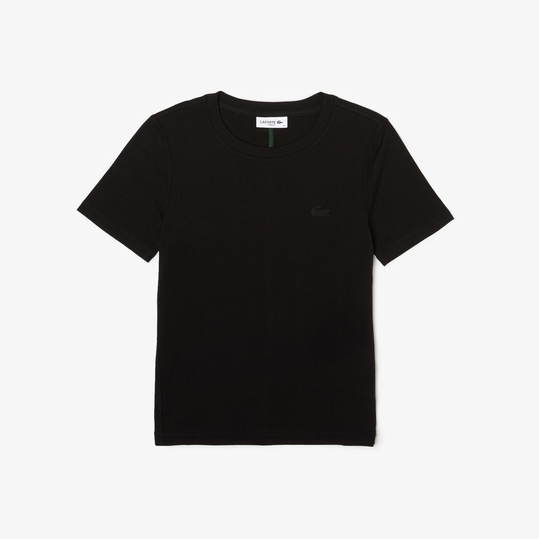 Lacoste Crew Neck Baumwoll Blend T-shirts Damen Schwarz | KUGP-96104