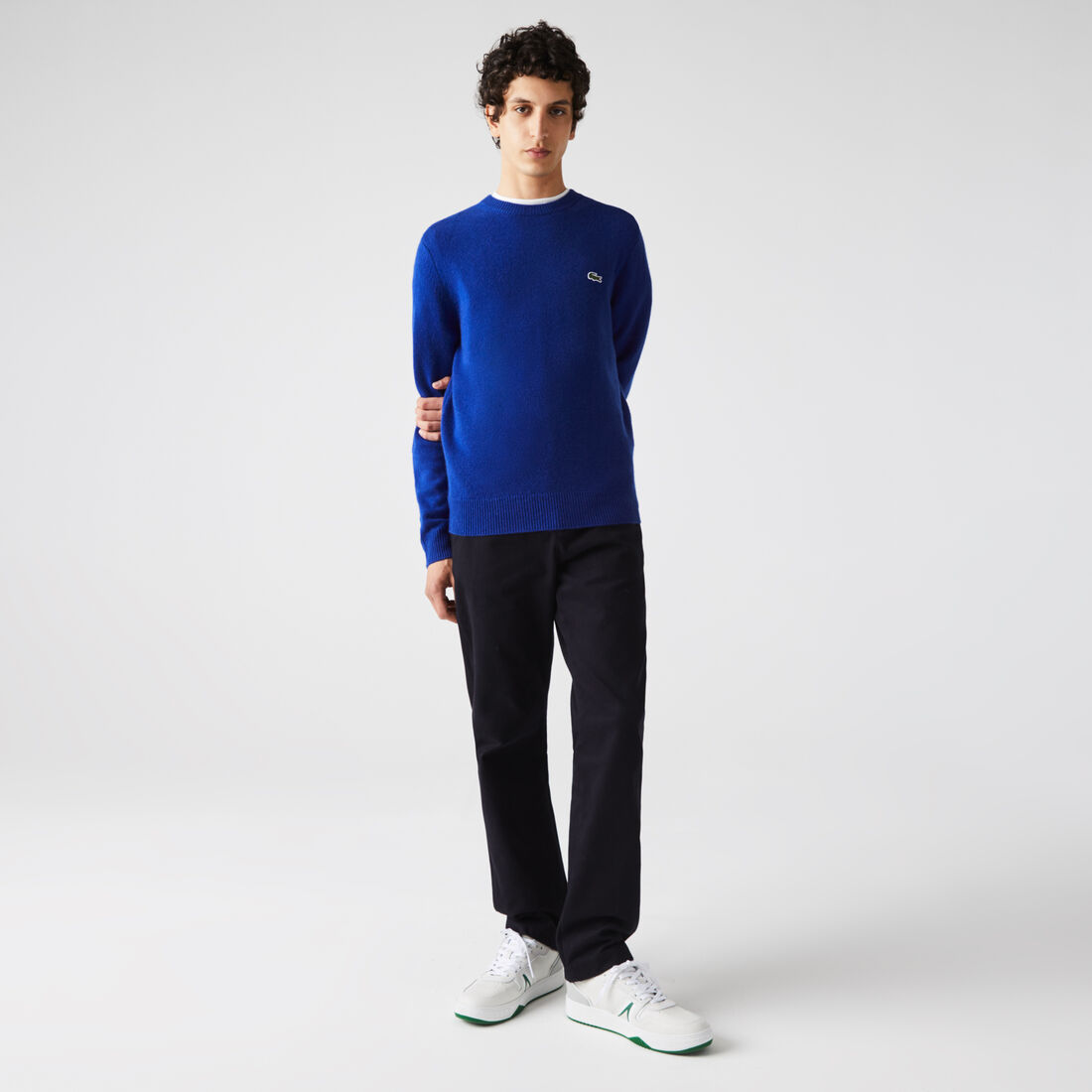 Lacoste Crew Neck Cashmere Pullover Herren Blau | QJGP-87231