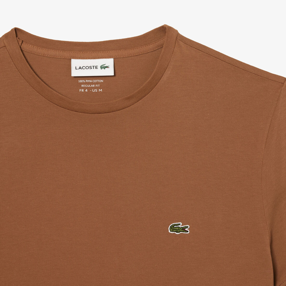 Lacoste Crew Neck Pima Baumwoll Jersey T-shirts Herren Hellbraun | MTSI-45189