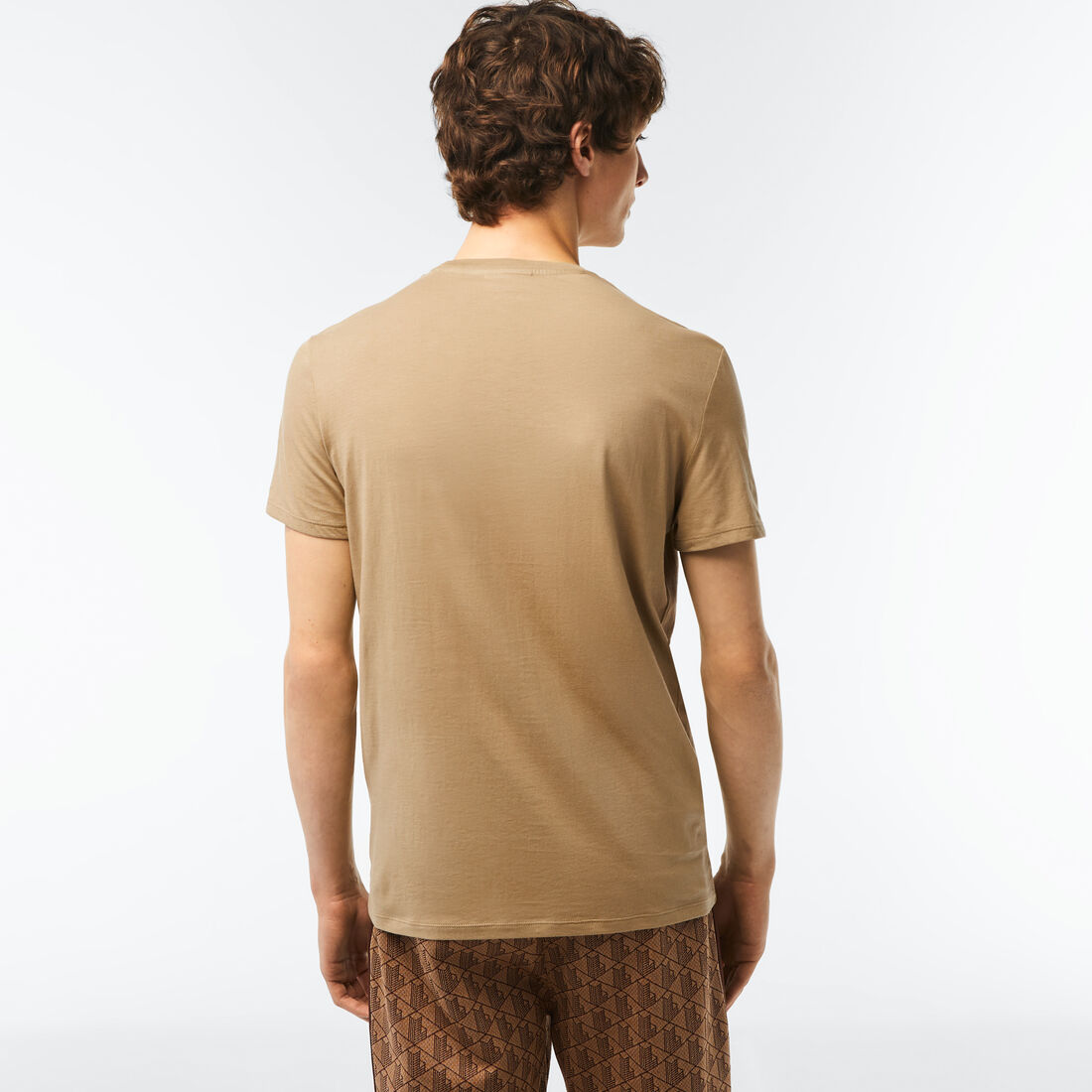 Lacoste Crew Neck Pima Baumwoll Jersey T-shirts Herren Beige | PIXJ-53724