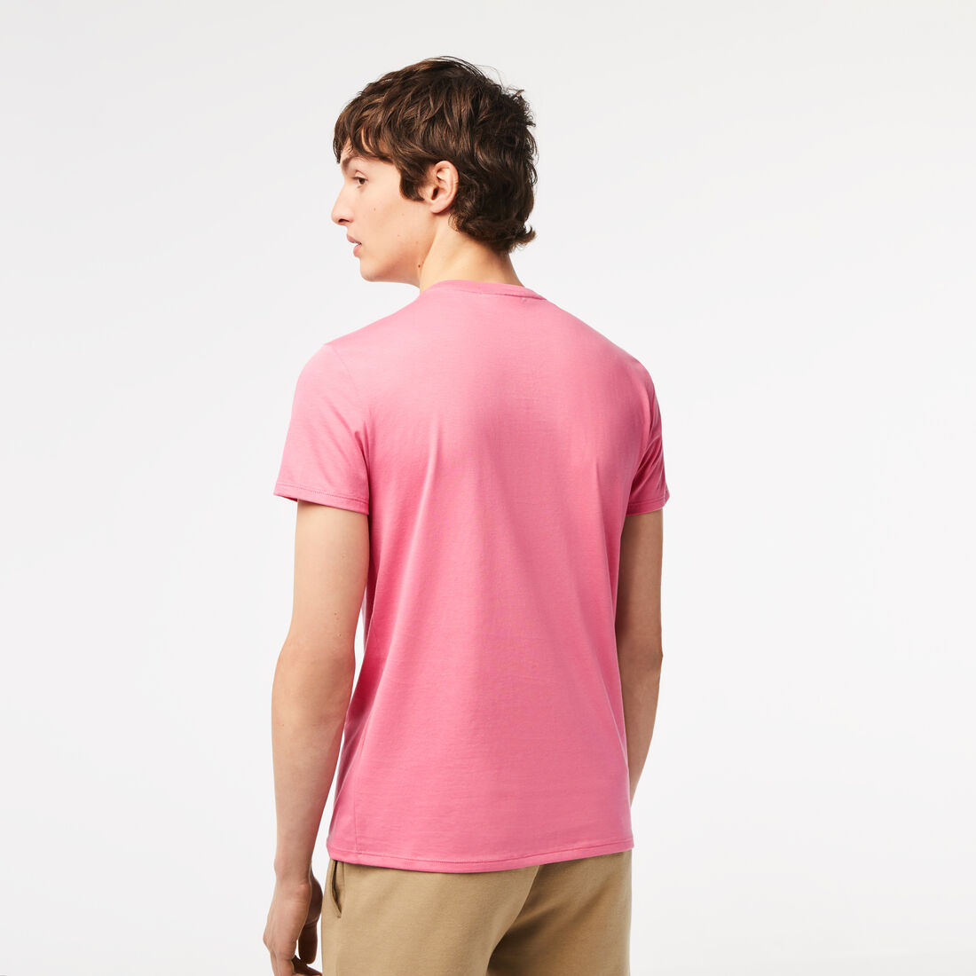 Lacoste Crew Neck Pima Baumwoll Jersey T-shirts Herren Rosa | QWXD-38075