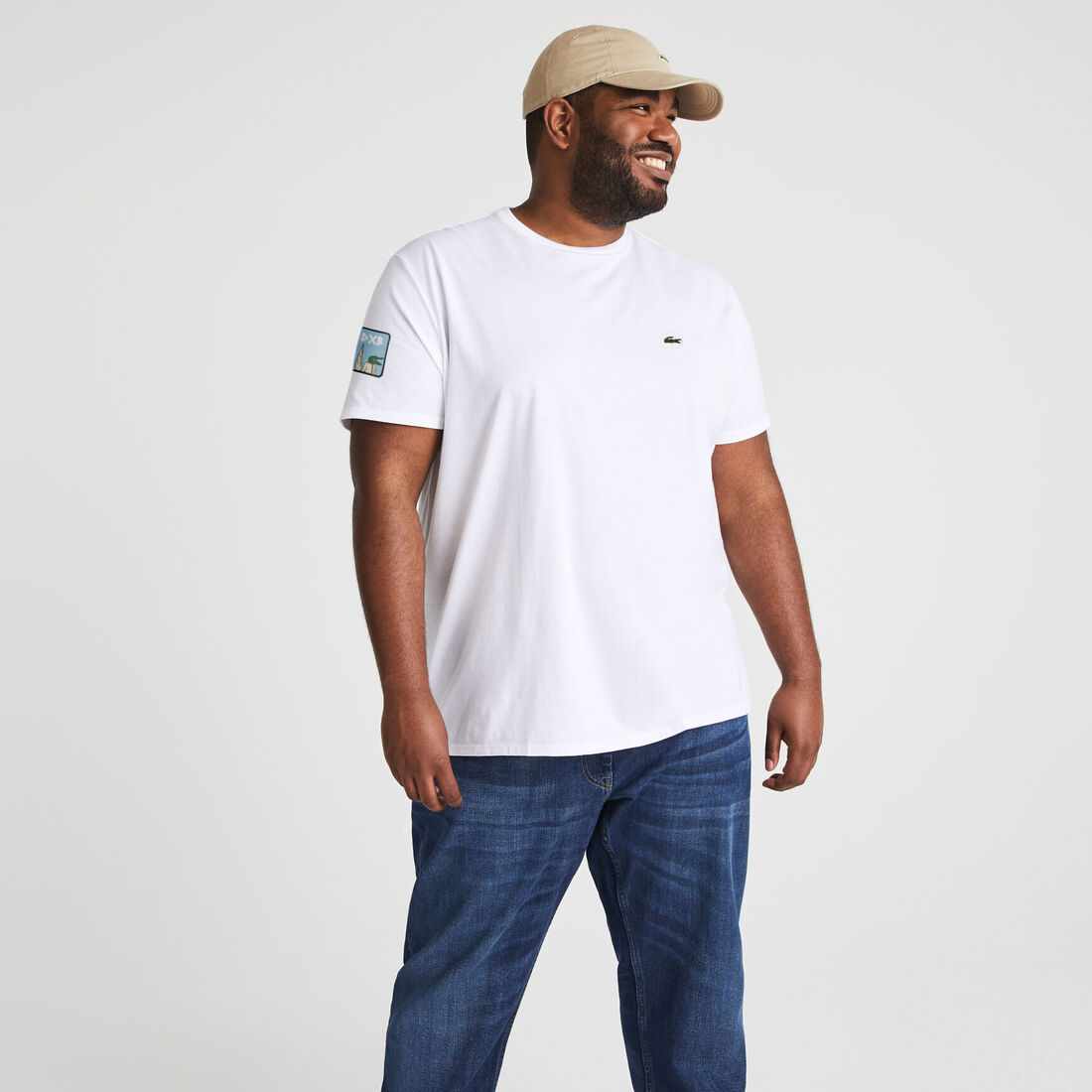 Lacoste Crew Neck Pima Baumwoll Jersey With Rexchouk Patch T-shirts Herren Weiß | RKXG-45962