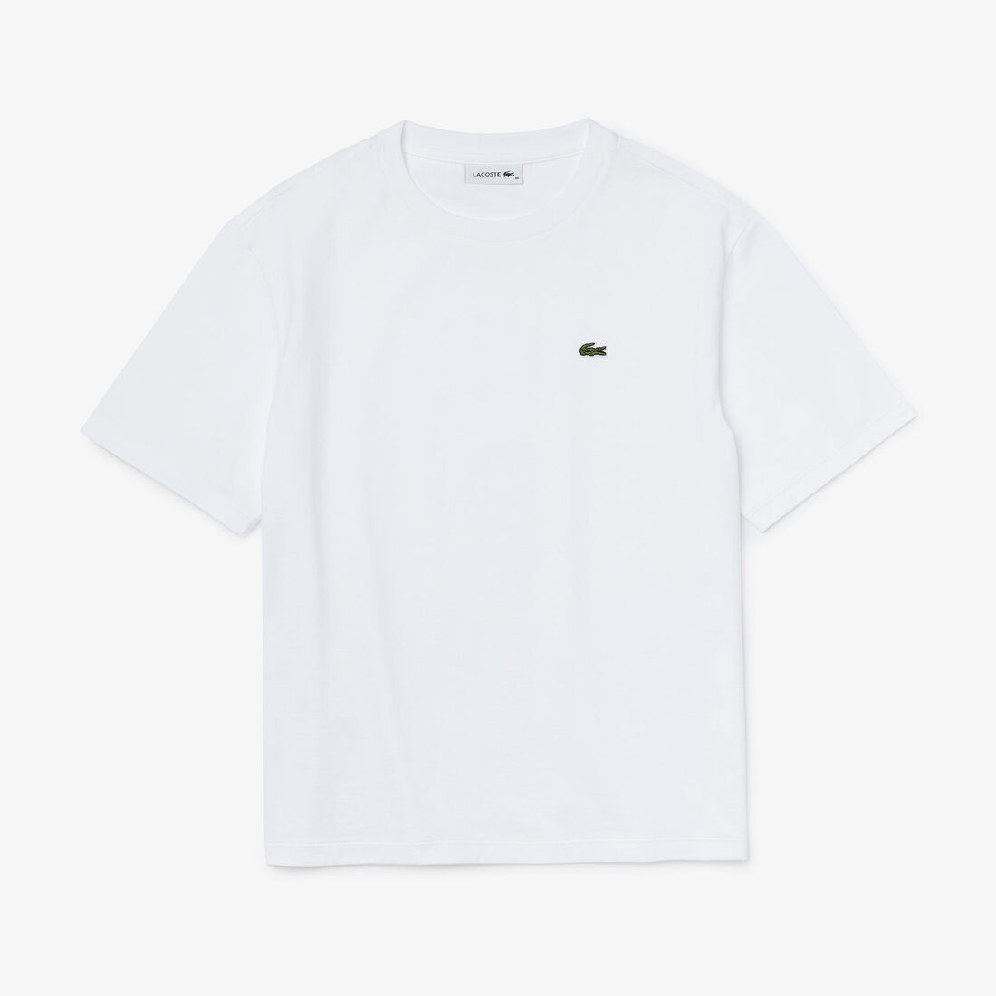 Lacoste Crew Neck Premium Baumwoll T-shirts Damen Weiß | MIRB-90732