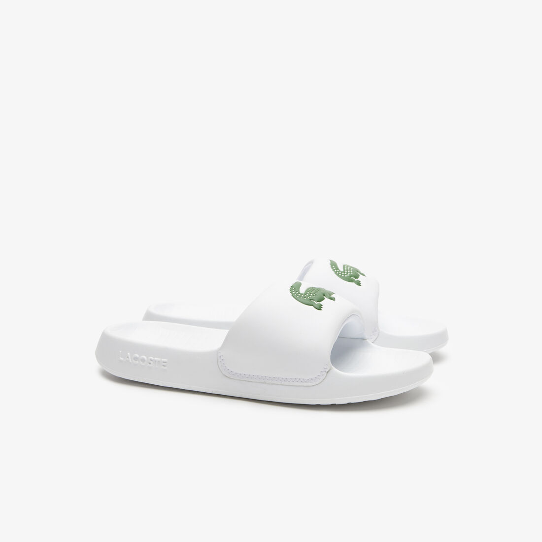 Lacoste Croco 1.0 Synthetik Badelatschen Damen Weiß | HNAG-37165