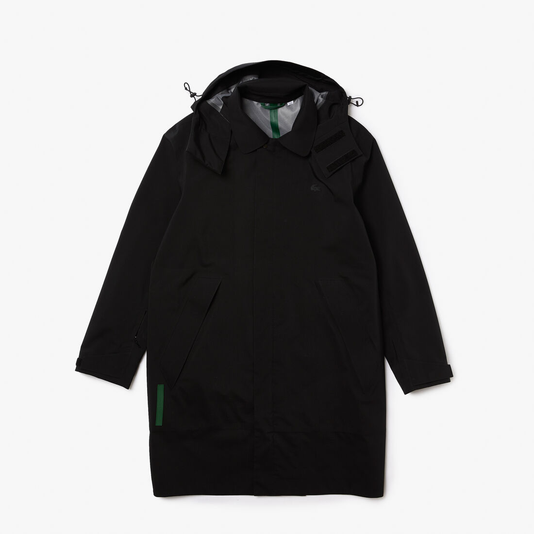 Lacoste Detachable Hood Knee-length Wasser-resistant Jacke Herren Schwarz | UISJ-47958