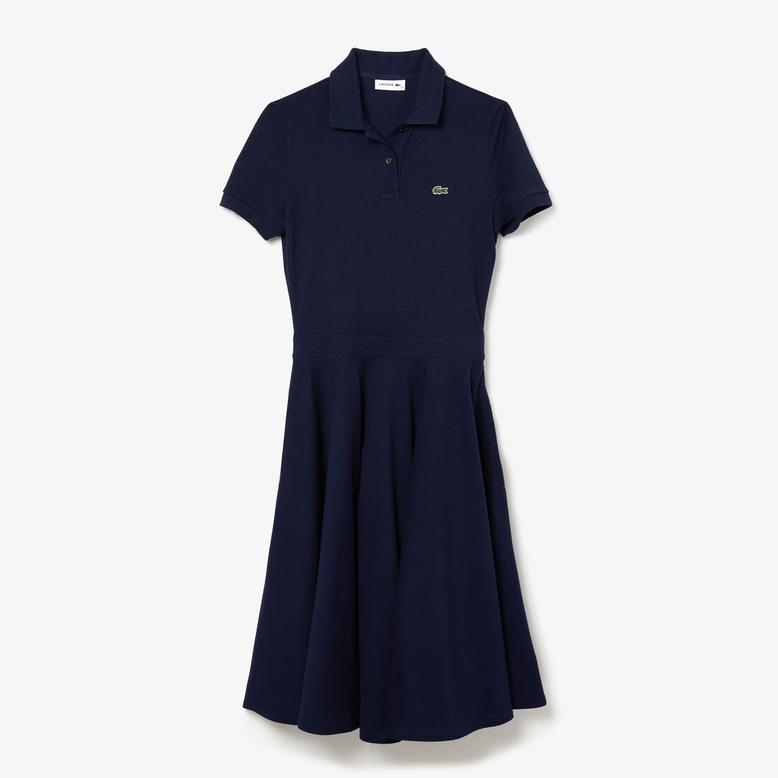 Lacoste Fitted Baumwoll Piqué Kleider Damen Navy Blau | QKLO-08659