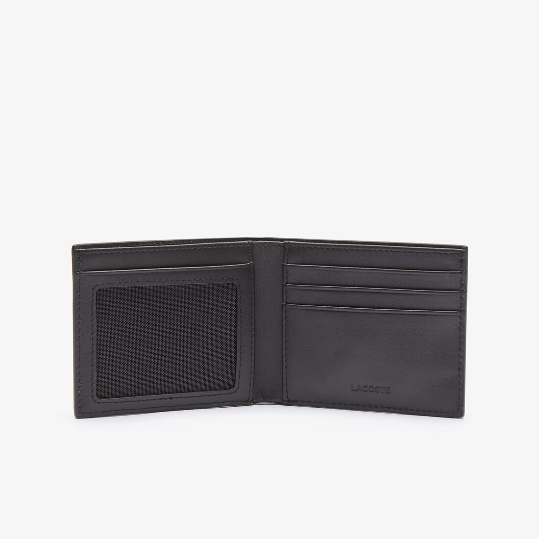 Lacoste Fitzgerald Billfold In Leder With Id Card Holder Geldbörse Herren Schwarz | NPCY-41579