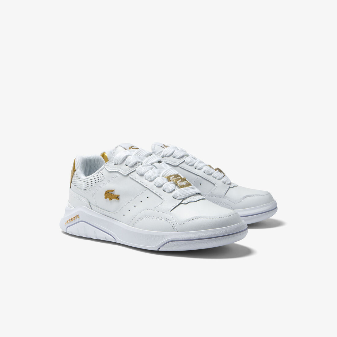 Lacoste Game Advance Luxe Leder Sneakers Damen Weiß Gold | XRZK-74206