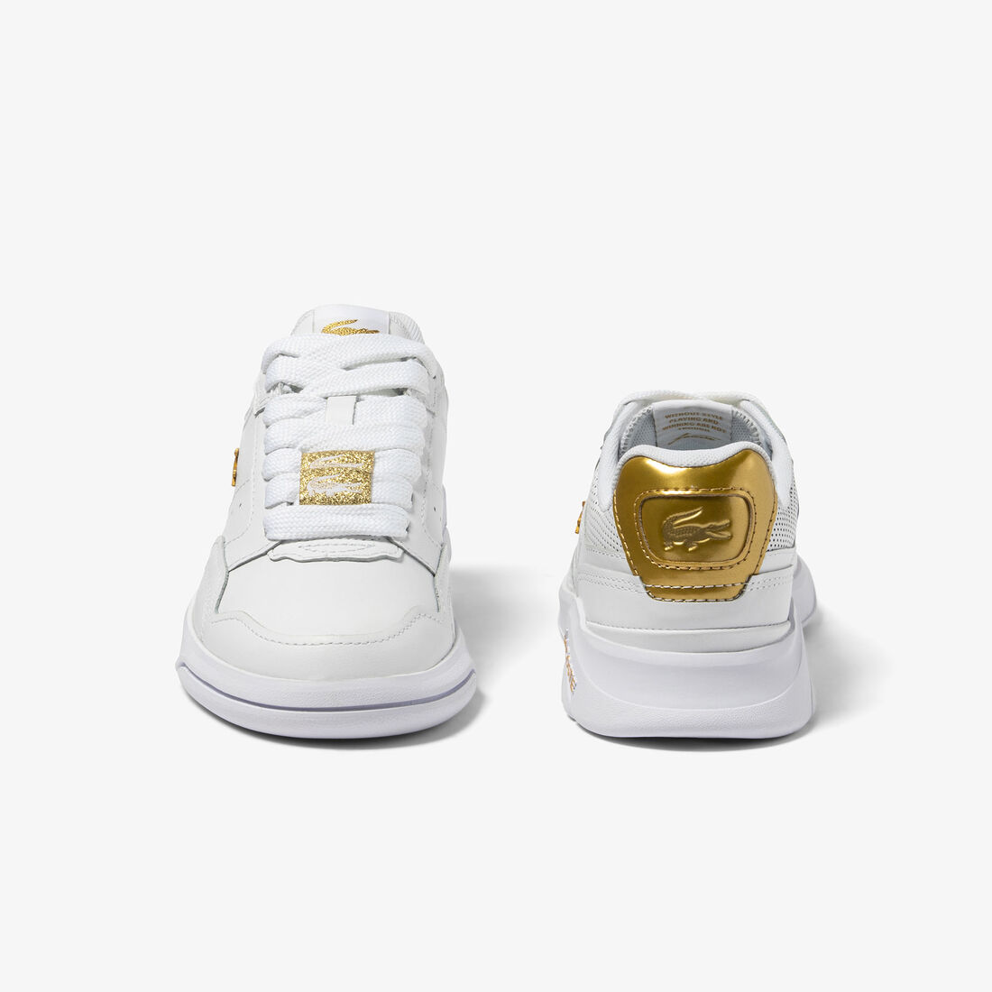 Lacoste Game Advance Luxe Leder Sneakers Damen Weiß Gold | XRZK-74206