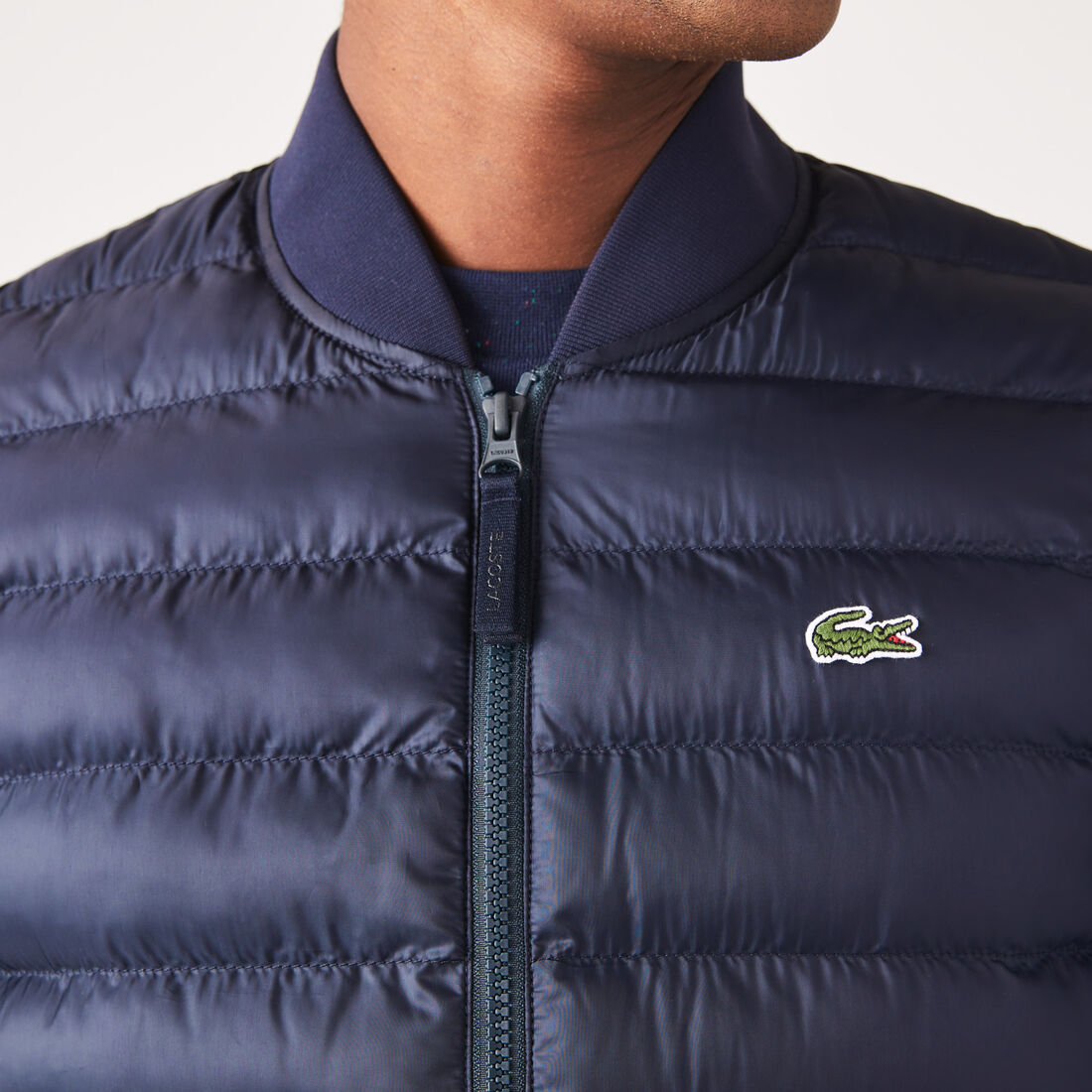 Lacoste Gepolstert Wasser-repellent Vest Jacke Herren Navy Blau | IELU-97203