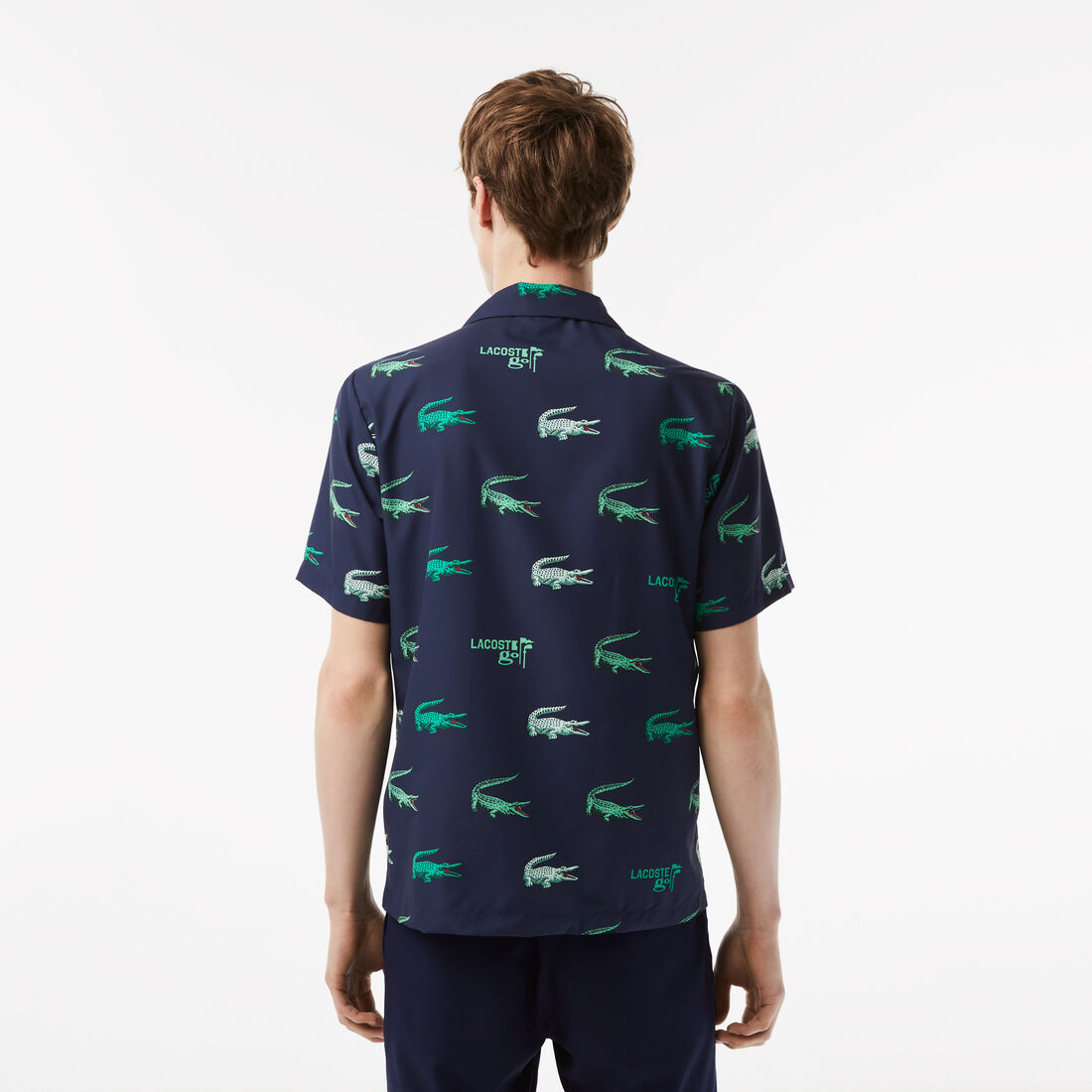 Lacoste Golf Printed Kurzes-sleeved Hemd Herren Navy Blau | NGEC-89536