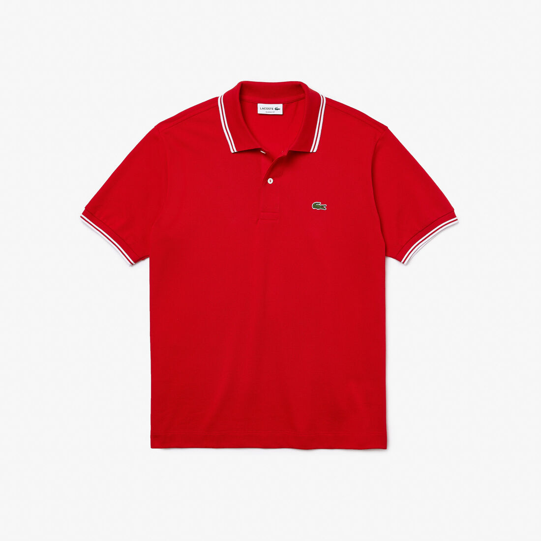 Lacoste Klassische Fit Gestreift Accents Baumwoll Piqué Polo Shirts Herren Weiß | BXDZ-53861