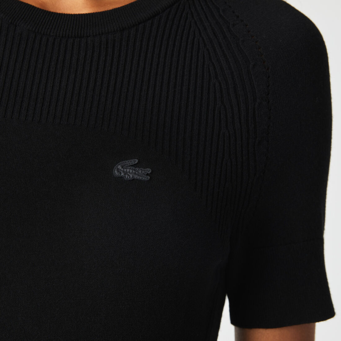 Lacoste Knit Details Kleider Damen Schwarz | DSMH-76531