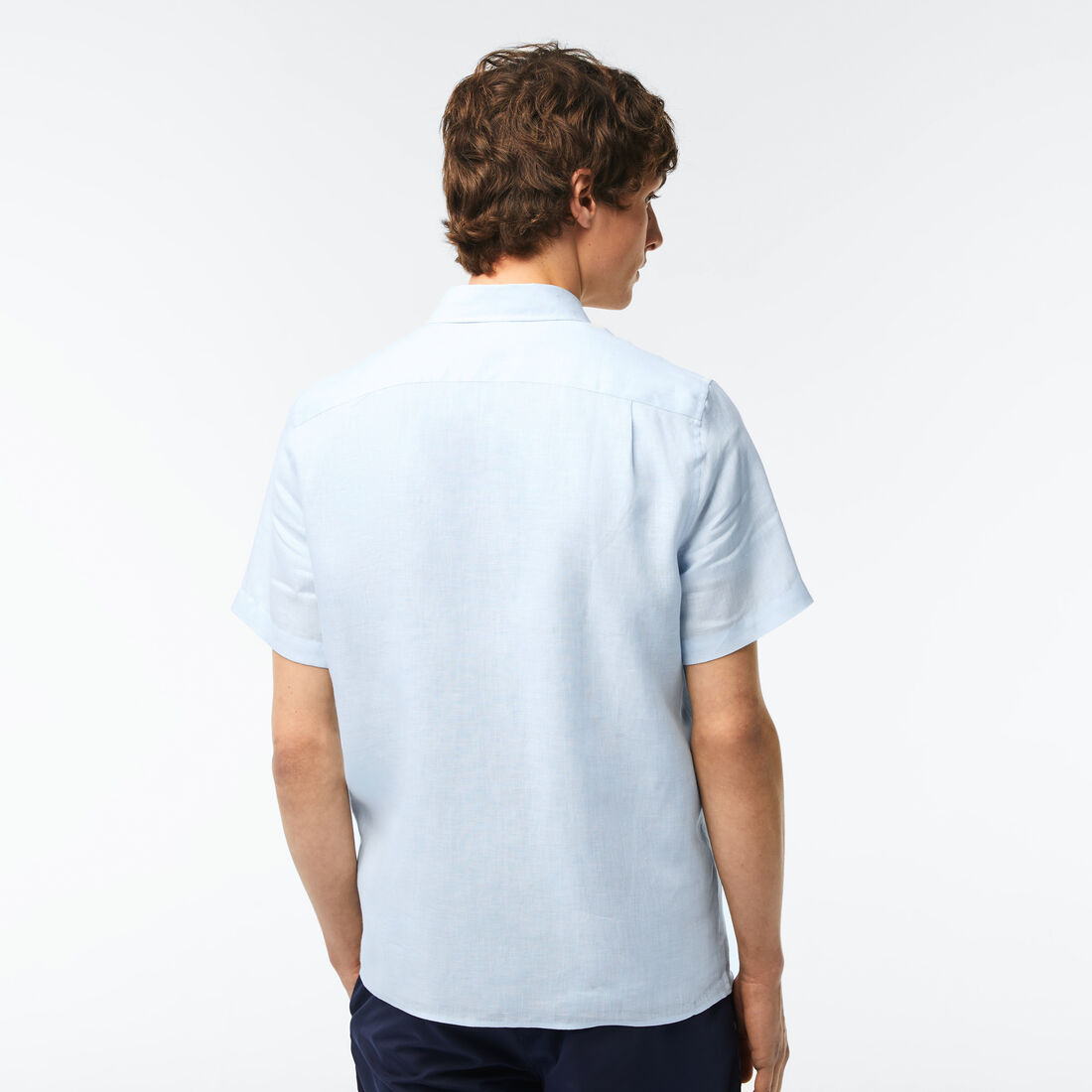 Lacoste Kurzes Sleeve Linen Hemd Herren Hellblau | AICN-23914