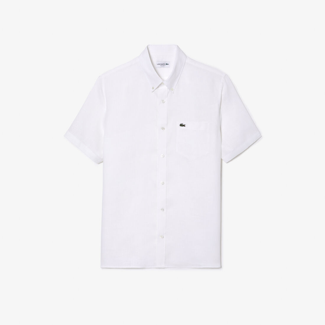 Lacoste Kurzes Sleeve Linen Hemd Herren Weiß | GPLQ-32014