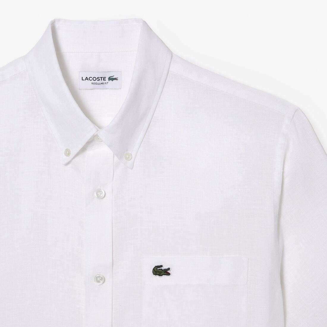 Lacoste Kurzes Sleeve Linen Hemd Herren Weiß | GPLQ-32014