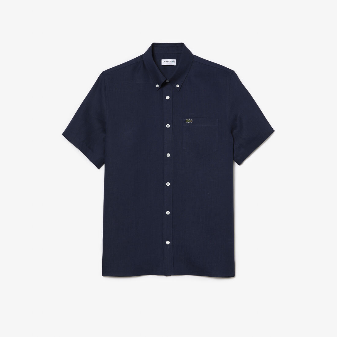 Lacoste Kurzes Sleeve Linen Hemd Herren Navy Blau | TSAV-07341