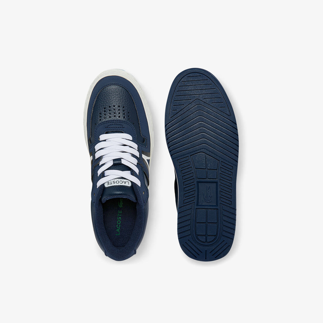 Lacoste L1 Leder Colour-pop Sneakers Damen Navy Weiß | WKBL-30852