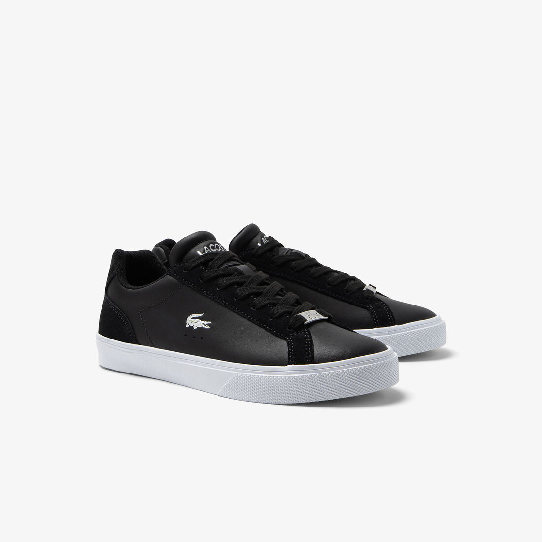 Lacoste Lerond Pro Leder Sneakers Damen Schwarz Silber | ZYVC-09564