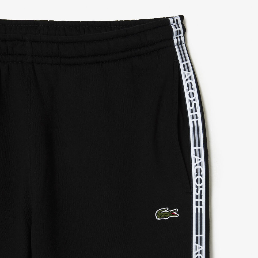 Lacoste Logo Stripe Track Hose Herren Schwarz | ISLH-07489