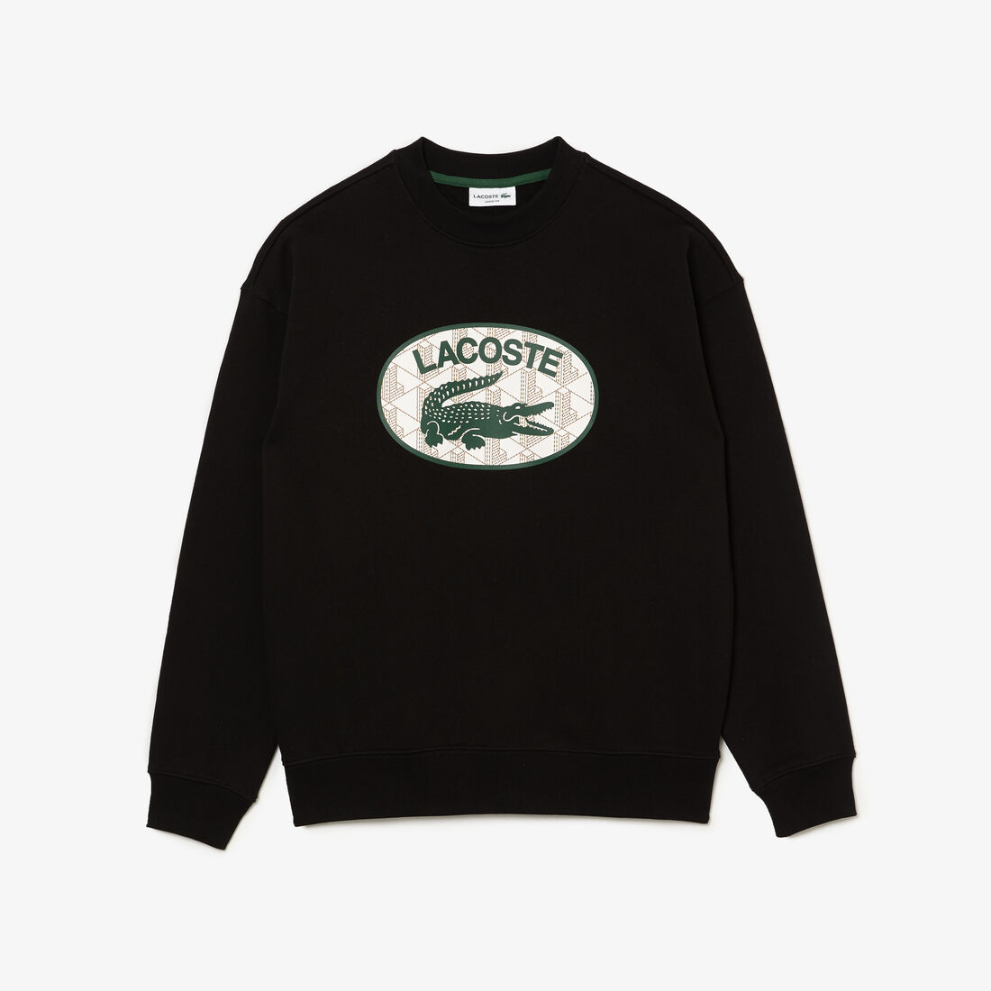 Lacoste Loose Fit Branded Monogram Print Sweatshirts Herren Schwarz | JOKD-82730