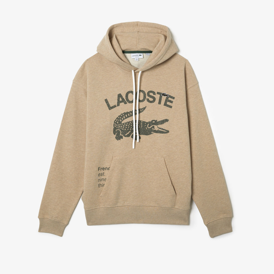 Lacoste Loose Fit Crocodile Mit Kapuze Sweatshirts Herren Beige | ZFMP-61239