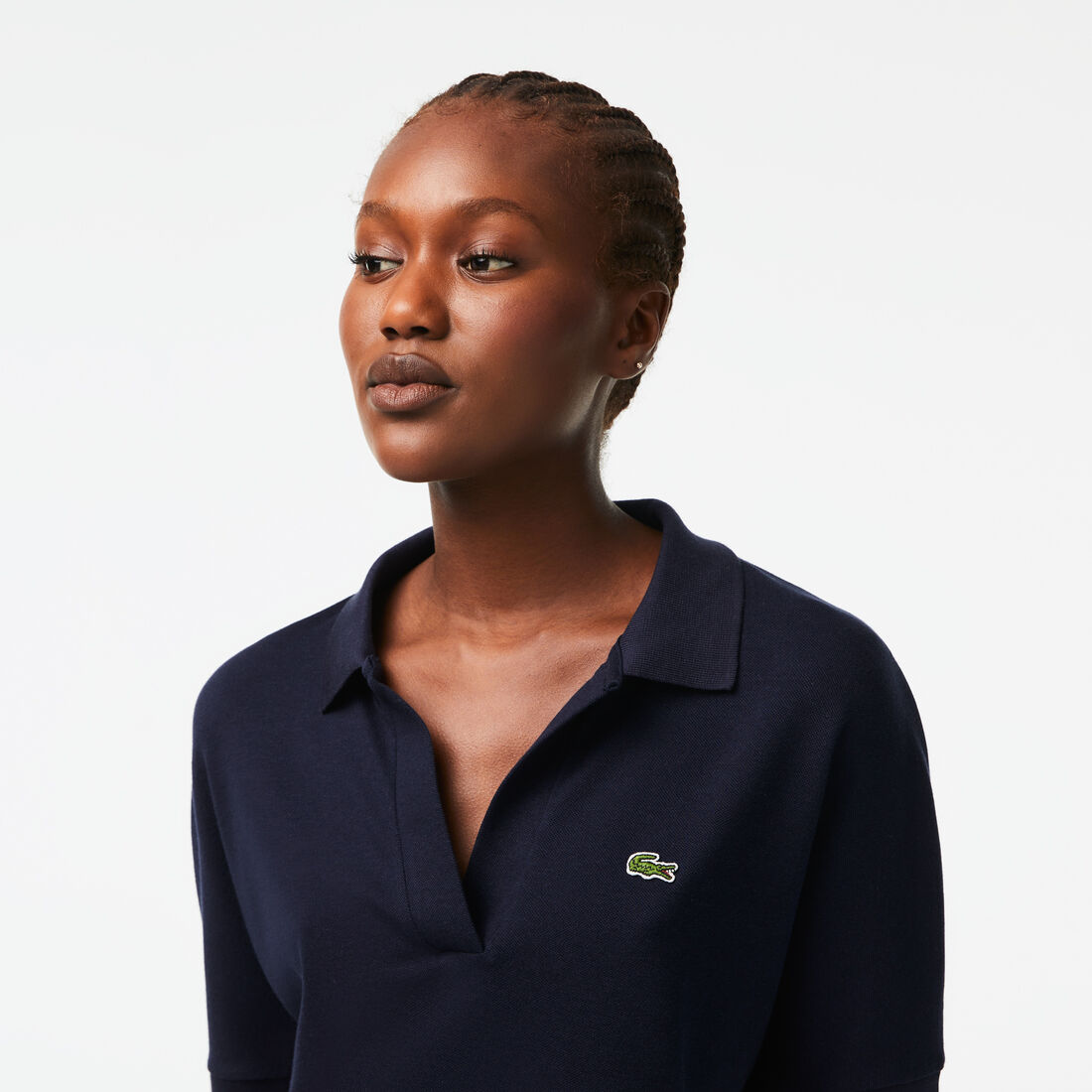 Lacoste Loose Fit Flowy Piqué Polo Shirts Damen Navy Blau | EPKY-57480