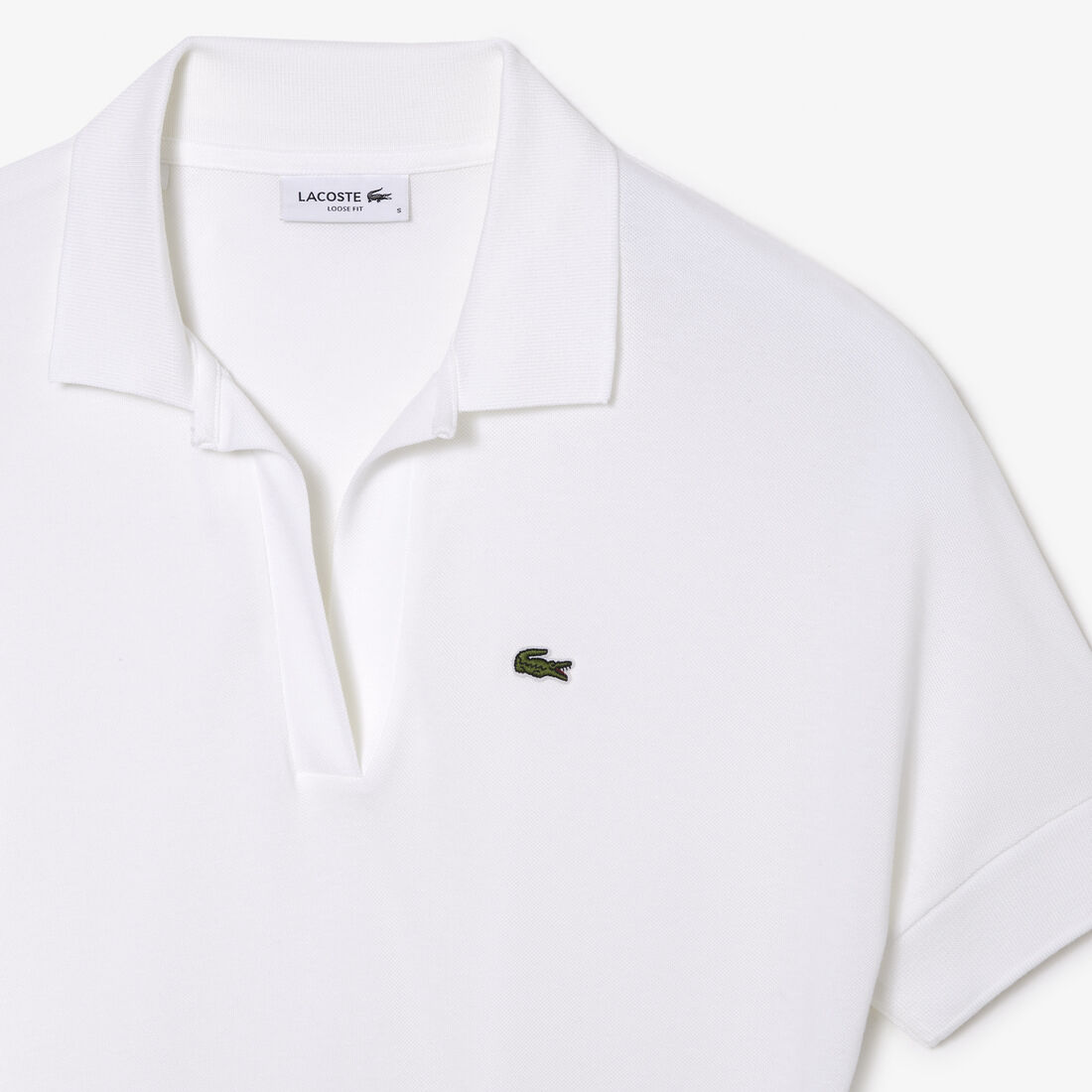 Lacoste Loose Fit Flowy Piqué Polo Shirts Damen Weiß | MWKO-70829