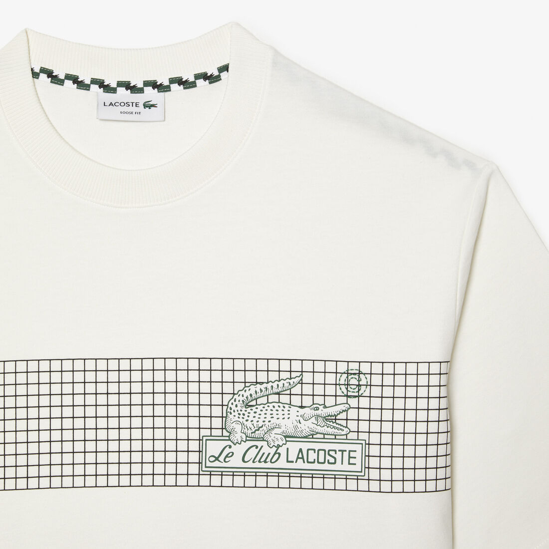 Lacoste Loose Fit Tennis Print T-shirts Herren Weiß | KZOJ-27930