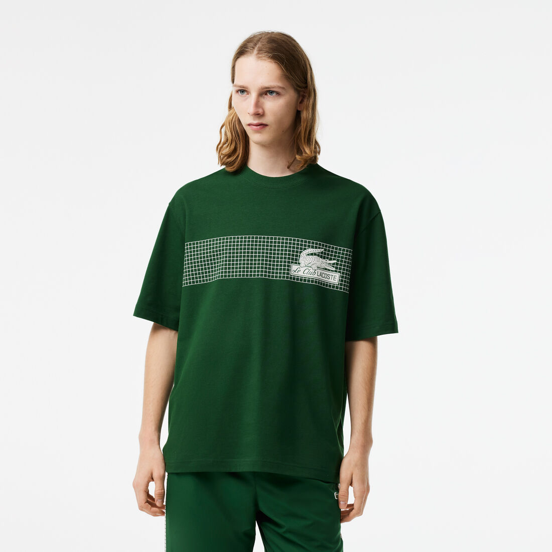 Lacoste Loose Fit Tennis Print T-shirts Herren Grün | YXHZ-21569