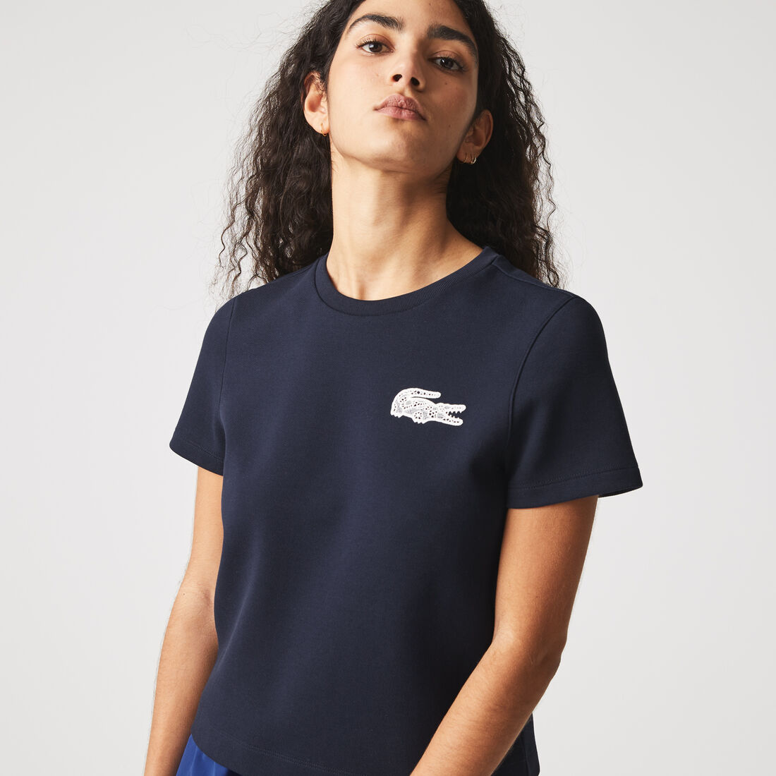 Lacoste Made In France Baumwoll Blend T-shirts Damen Blau | EVHP-25609