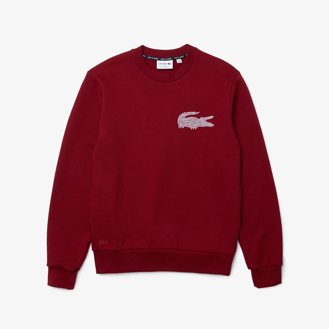 Lacoste Made In France Organic Baumwoll Fleece Sweatshirts Herren Rot | IZLK-51496