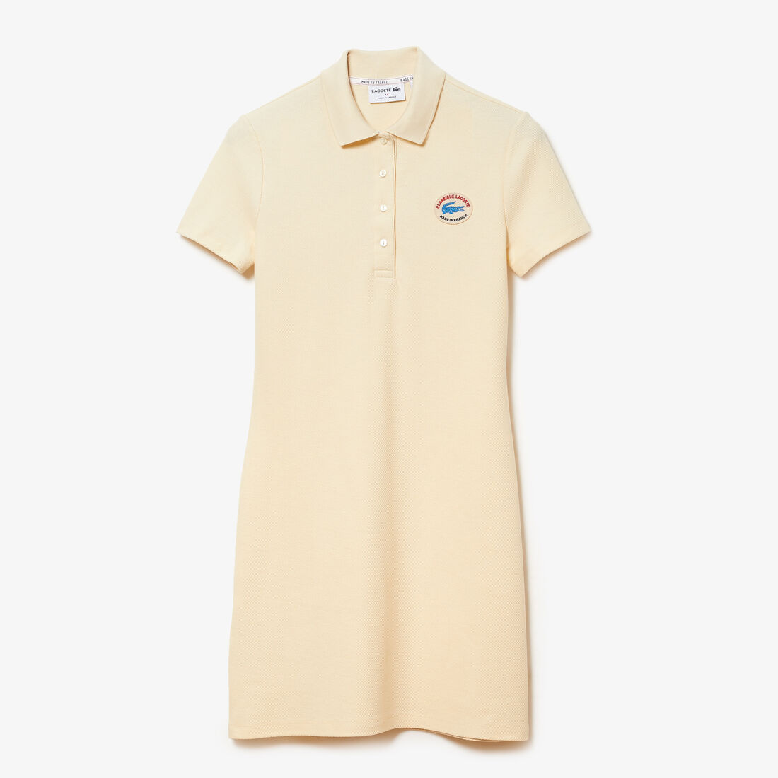 Lacoste Made In France Organic Textured Baumwoll Piqué Kleider Damen Beige | BCVL-17856