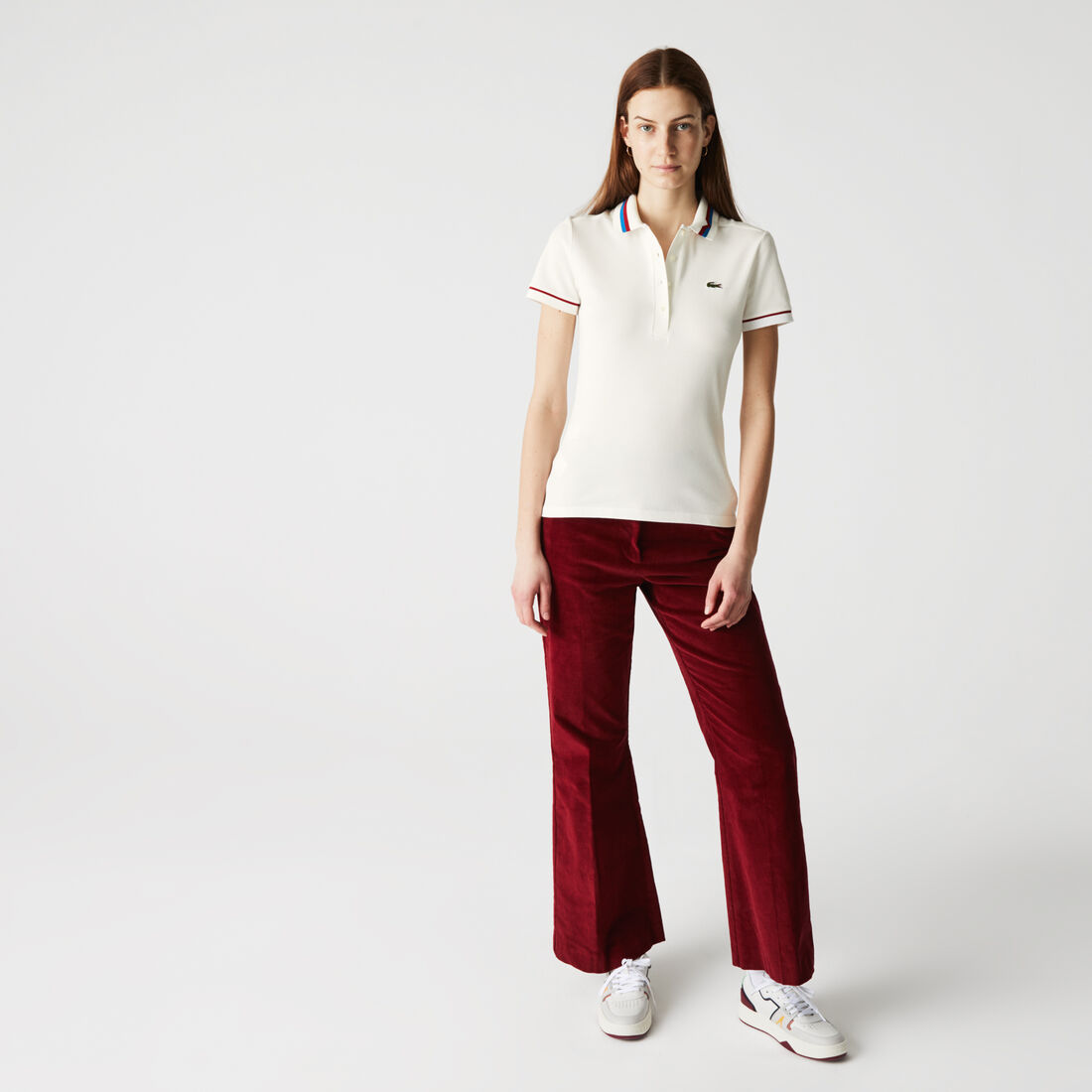 Lacoste Made In France Slim Fit Organic Baumwoll Piqué Polo Shirts Damen Weiß | KUPN-68291