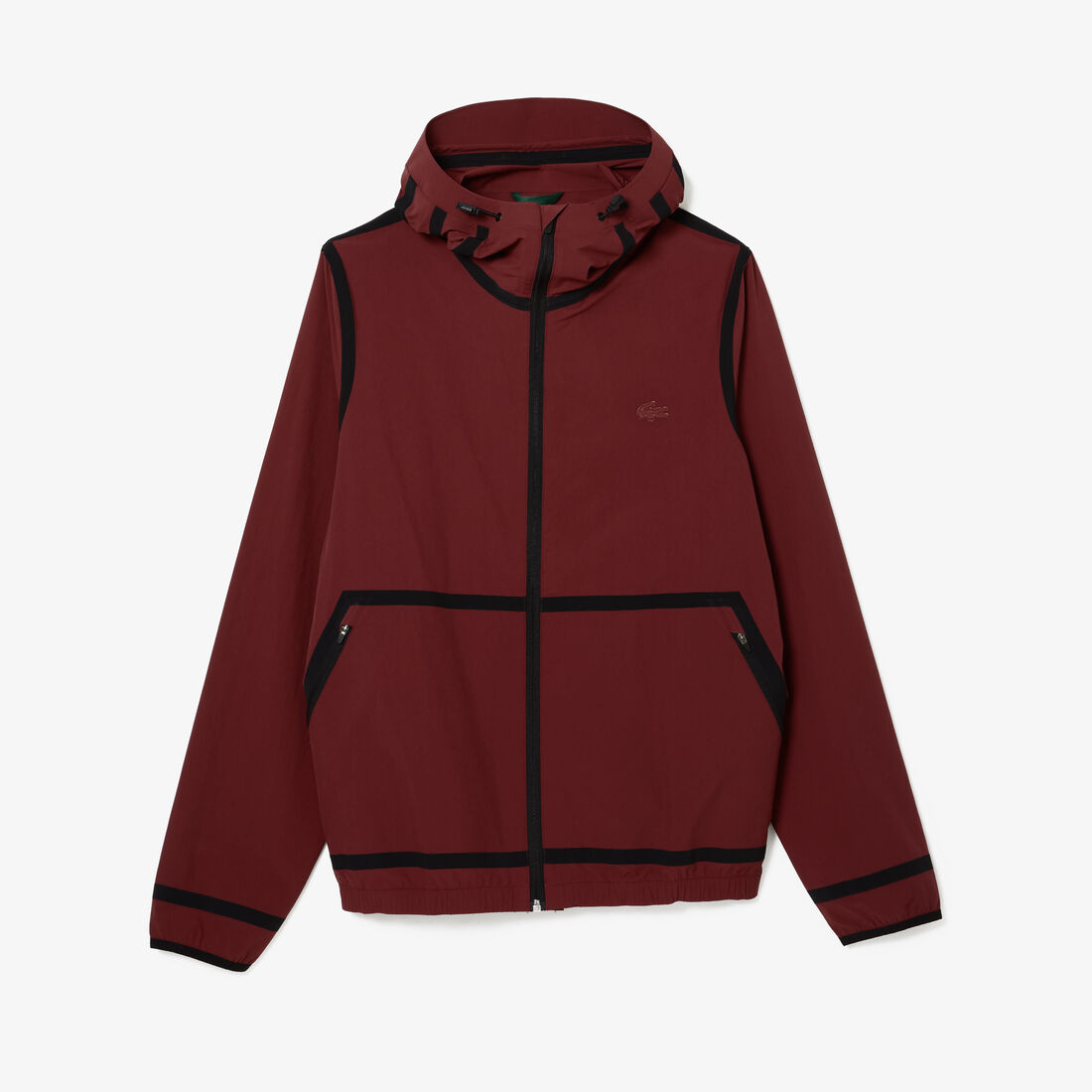 Lacoste Mit Kapuze Lettering Light Zip Jacke Herren Bordeaux | ZVXS-45137