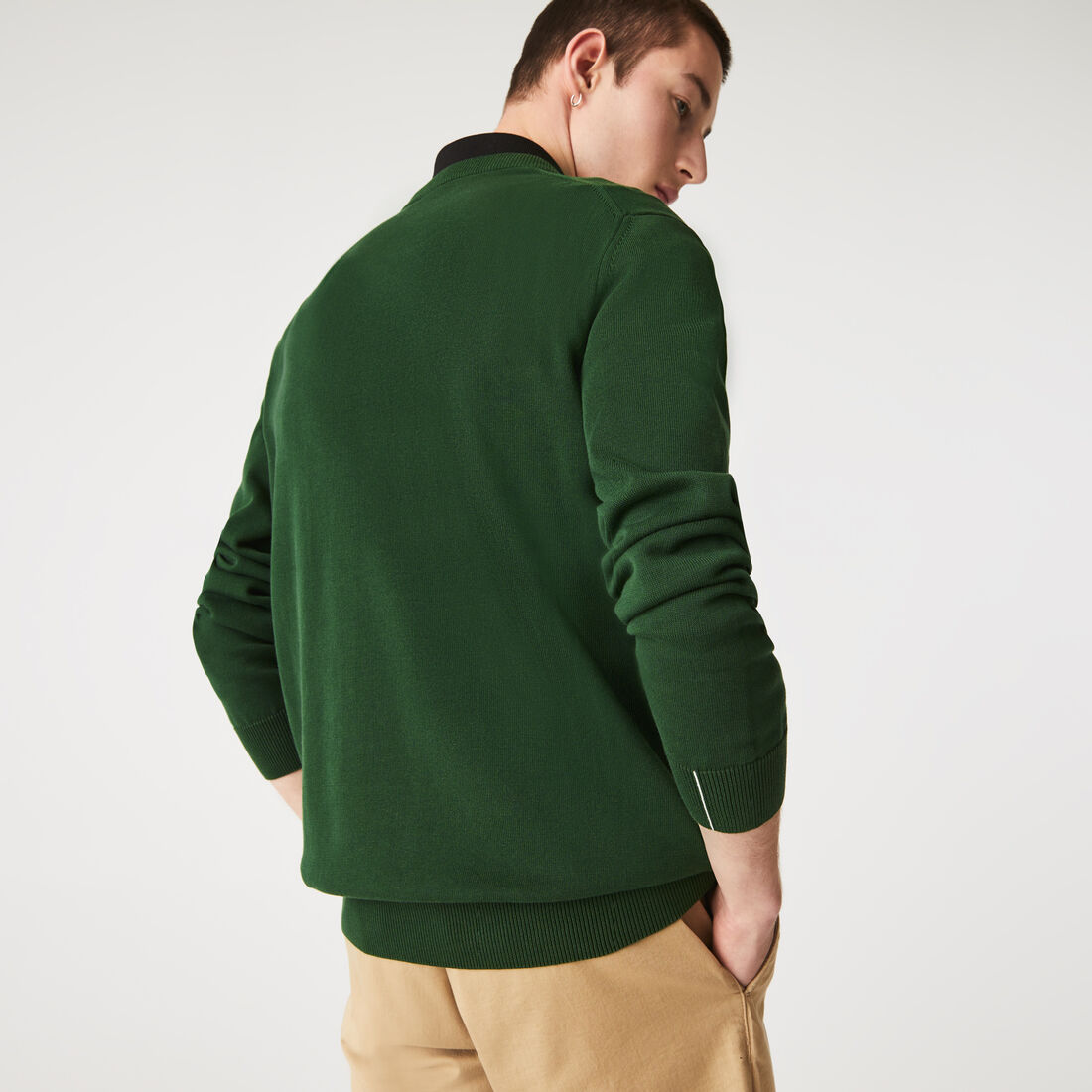 Lacoste Organic Baumwoll Crew Neck Pullover Herren Grün | KYQC-08497