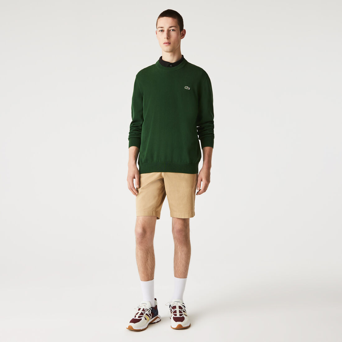 Lacoste Organic Baumwoll Crew Neck Pullover Herren Grün | KYQC-08497