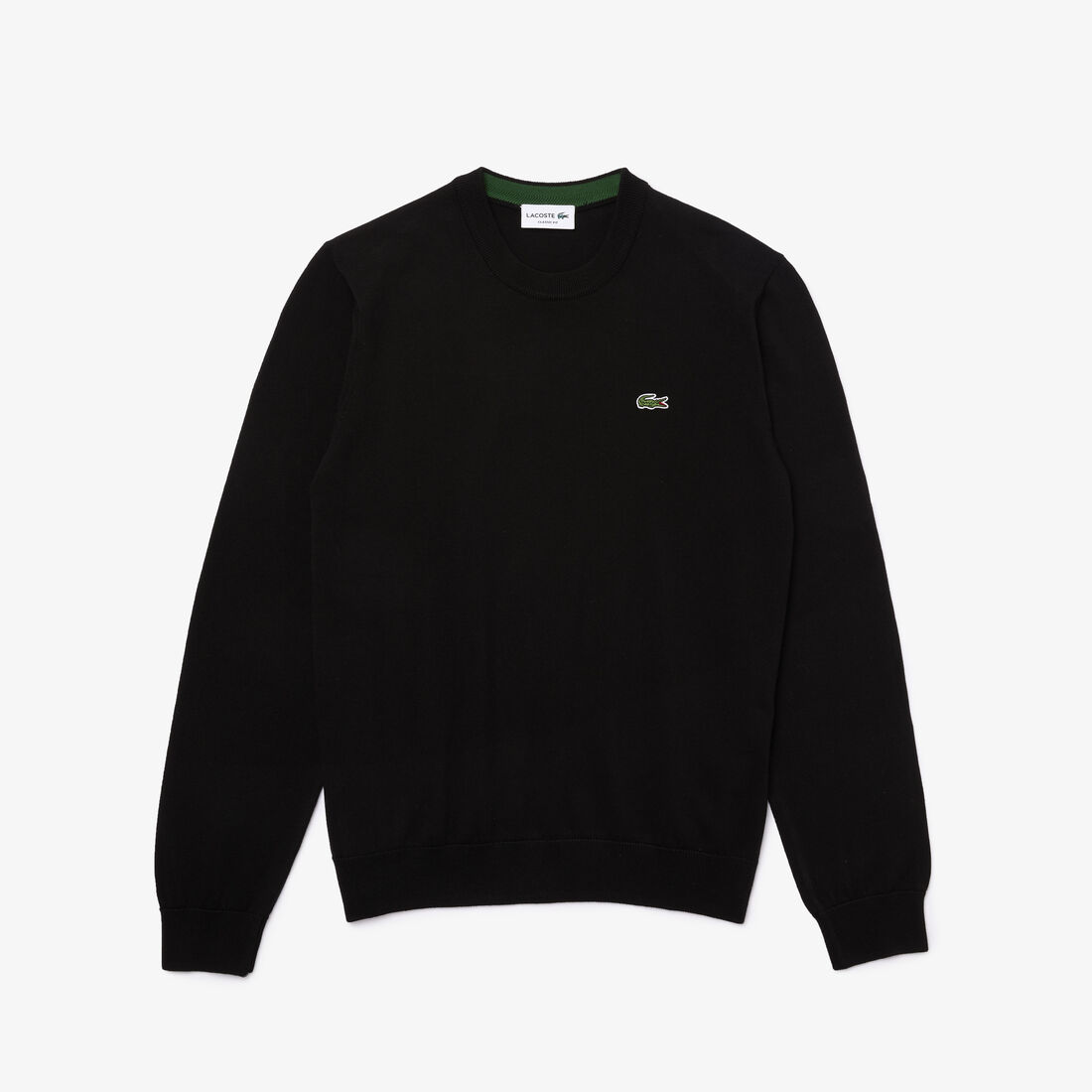 Lacoste Organic Baumwoll Crew Neck Pullover Herren Schwarz | NVAQ-12870