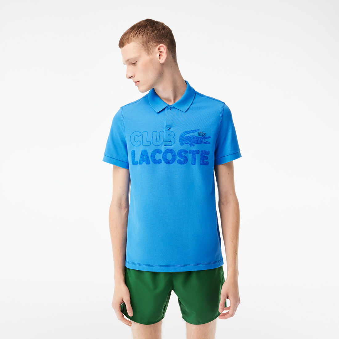 Lacoste Organic Baumwoll Printed Polo Shirts Herren Blau | XSZM-01623