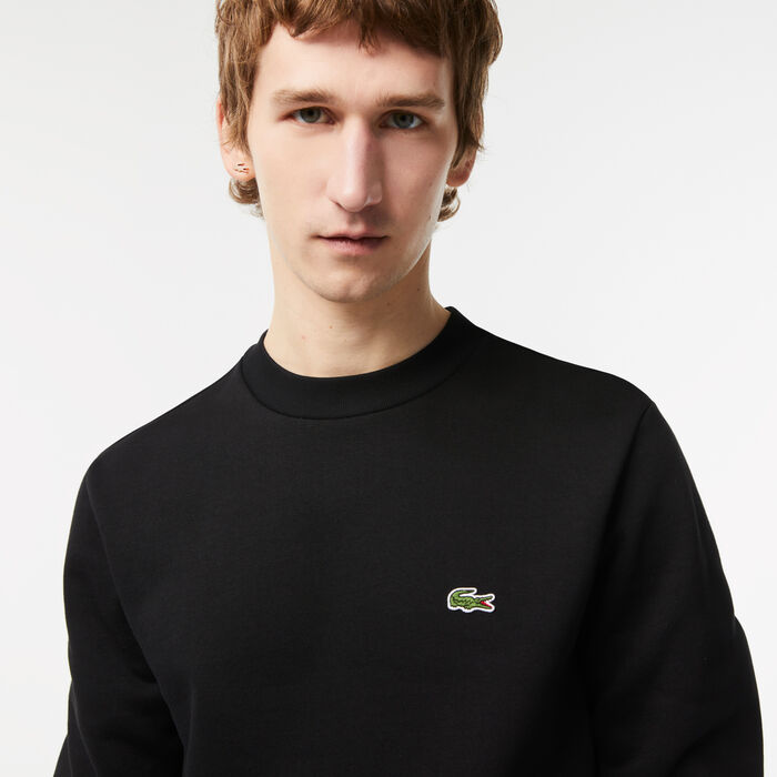 Lacoste Organic Brushed Baumwoll Sweatshirts Herren Schwarz | CBJV-67201