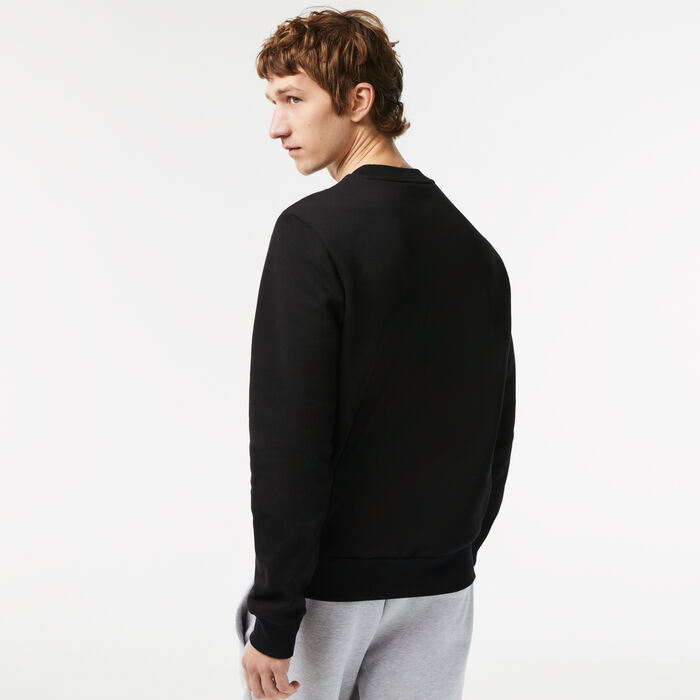 Lacoste Organic Brushed Baumwoll Sweatshirts Herren Schwarz | CBJV-67201